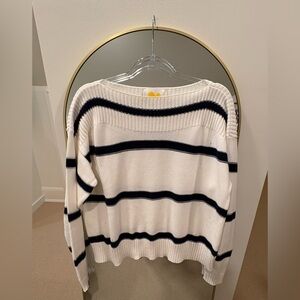 Rosenthal Navy and Cream Striped Sweater